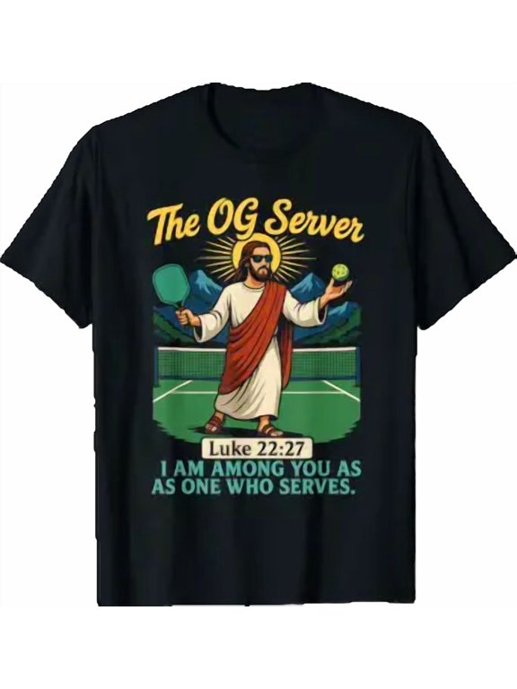 The Og Server Jesus Pickleball Faith Pun Christian Gift Idea T-Shirt, Size S-5XL