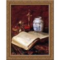 thumbnail image 1 of The Old Book 24x20 Gold Ornate Wood Framed Canvas Art by William Merritt Chase, 1 of 2