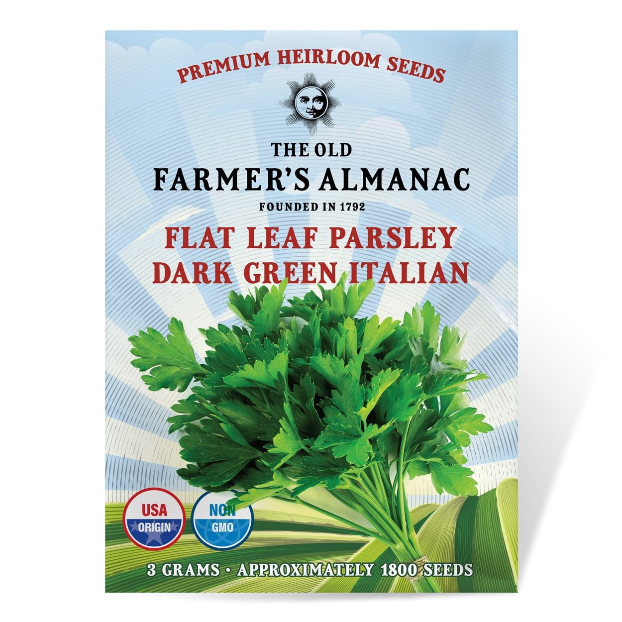 The Old Farmer's Almanac Dark Green Italian Flat Leaf Parsley Seeds