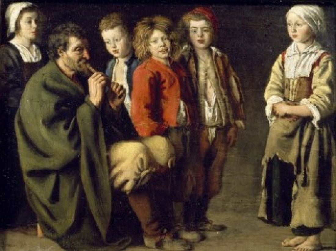 The Old Flageolet Player by Louis Le Nain (Circa 1593-1648) USA Michigan Detroit Institute of Arts Canvas Art - Louis Le Nain (24 x 36)
