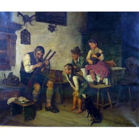 The Old Hunter at Home by Adolf Eberle 18th Century Poster Print - 18 x 24 in.