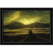 The Old Mill by Moonlight 40x28 Large Black Ornate Wood Framed Canvas Art by Albert Pinkham Ryder