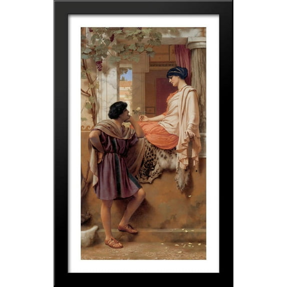 The Old, Old Story 24x40 Large Black Wood Framed Print Art by John William Godward