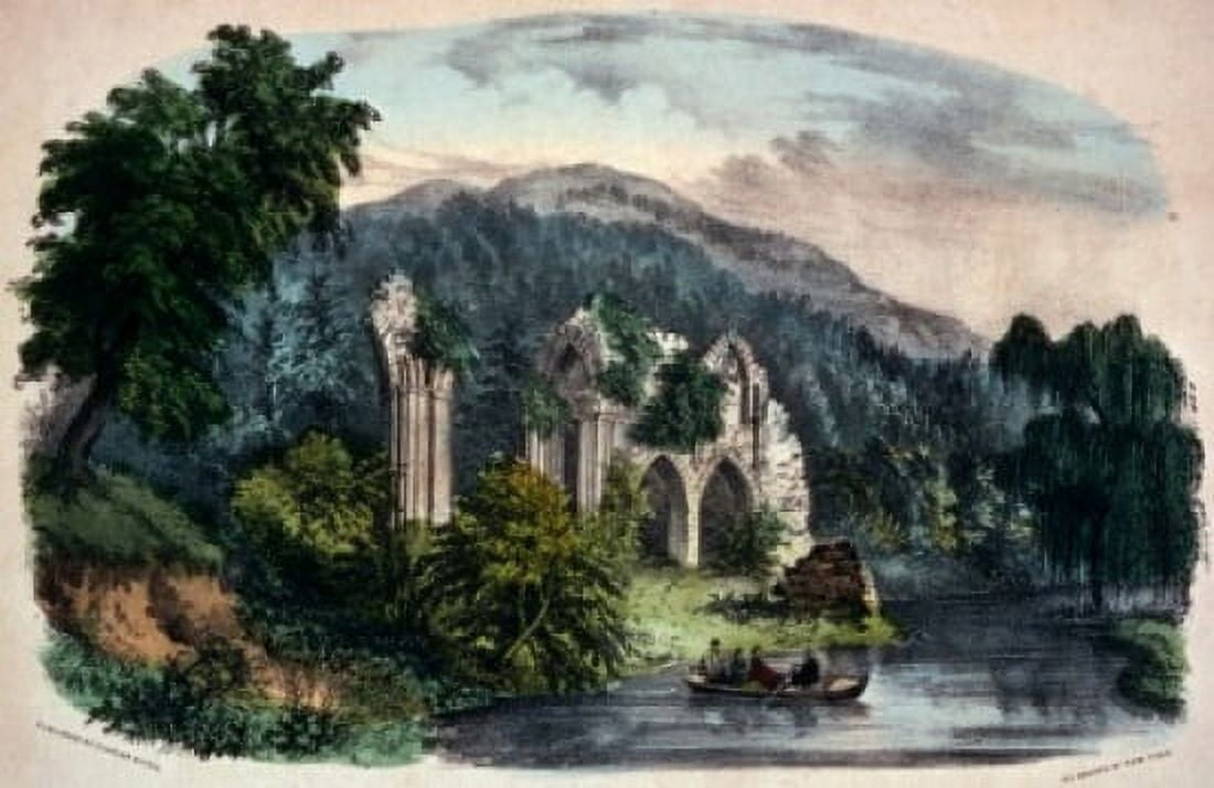 The Old Ruins Currier and Ives 1857-1907 USA Washington DC Library of Congress Canvas Art - Currier & Ives (18 x 24)