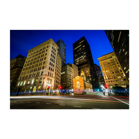 The Old State House, Congress & State - Boston Massachusetts Photography Unframed Wall Art Print 5 x 7 inches