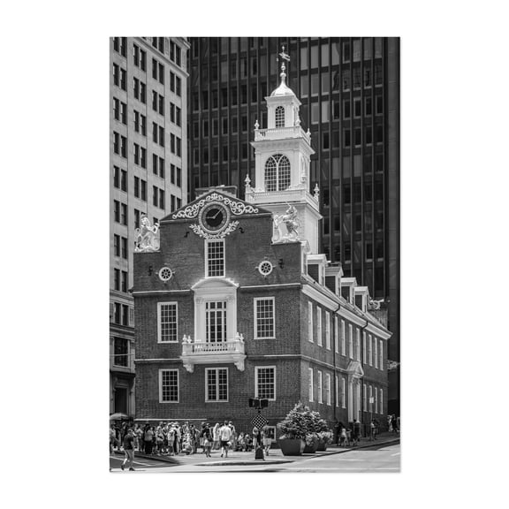 The Old State House in Boston, Massachusetts B&W - Boston Massachusetts Photography Unframed Wall Art Print 5 x 7 inches