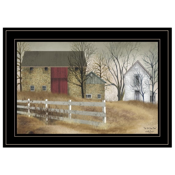 TrendyDecor4U The Old Stone Barn By Billy Jacobs Framed Print BJ103A-704G