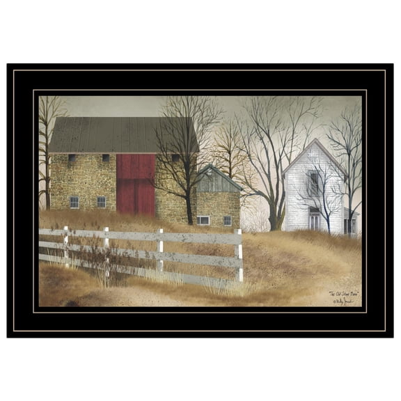 TrendyDecor4U The Old Stone Barn By Billy Jacobs Framed Print BJ103A-704G