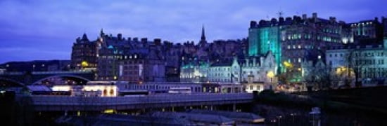 The Old Town Edinburgh Scotland Canvas Art - Panoramic Images (36 x 12)