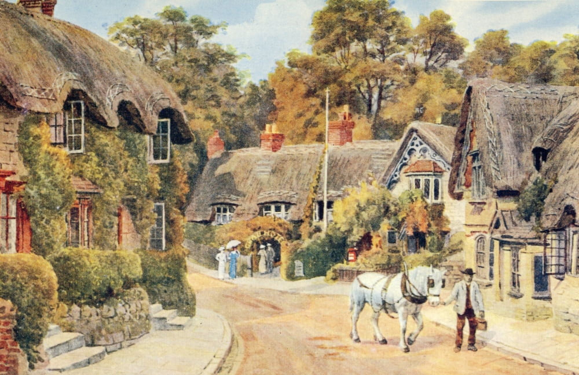 The Old Village Shanklin Isle of Wight Canvas Art - Alfred Quinton (24 x 36)