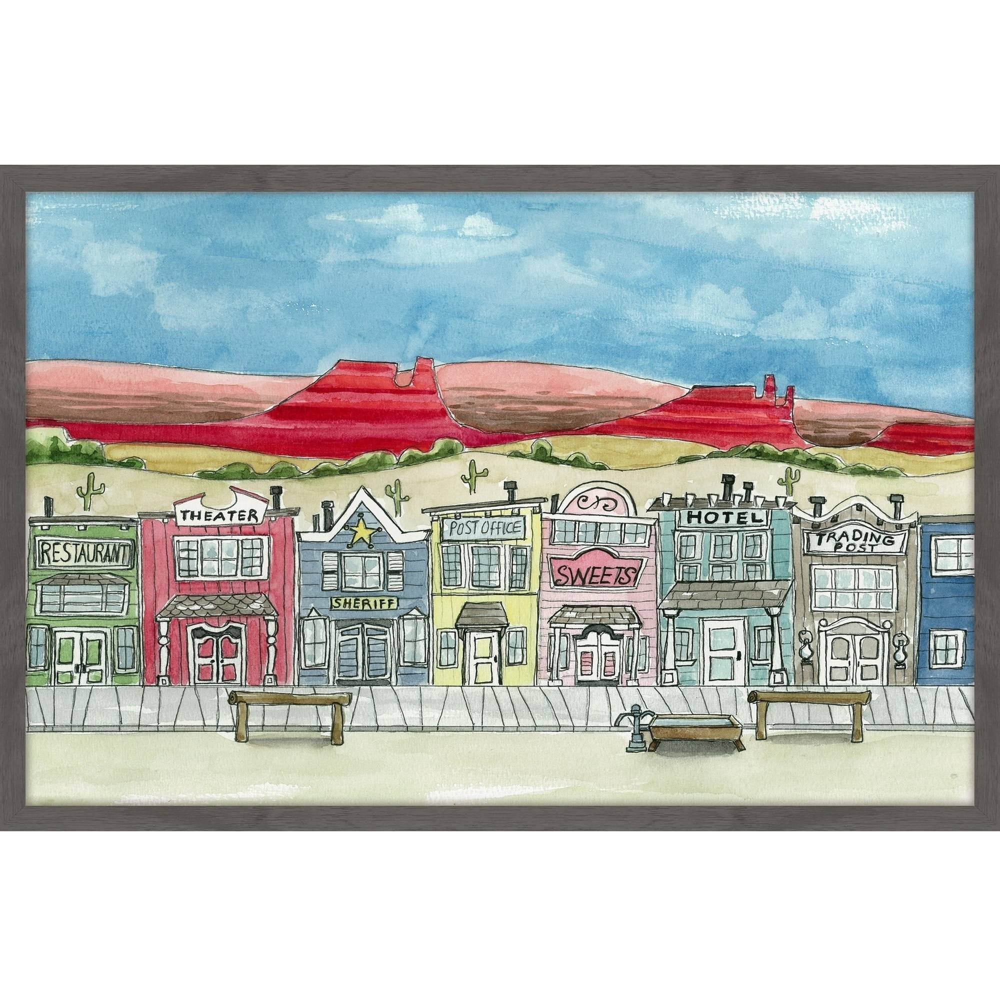 "The Old Wild West" Framed Painting Print