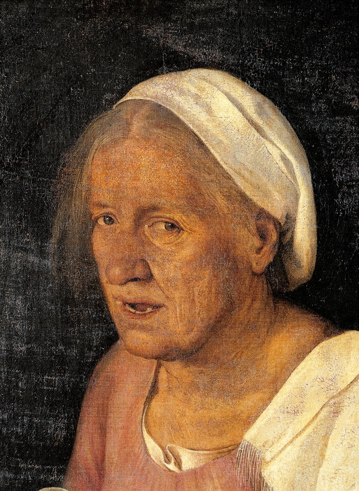 The Old Woman (With Time) Canvas Art - (18 x 24)