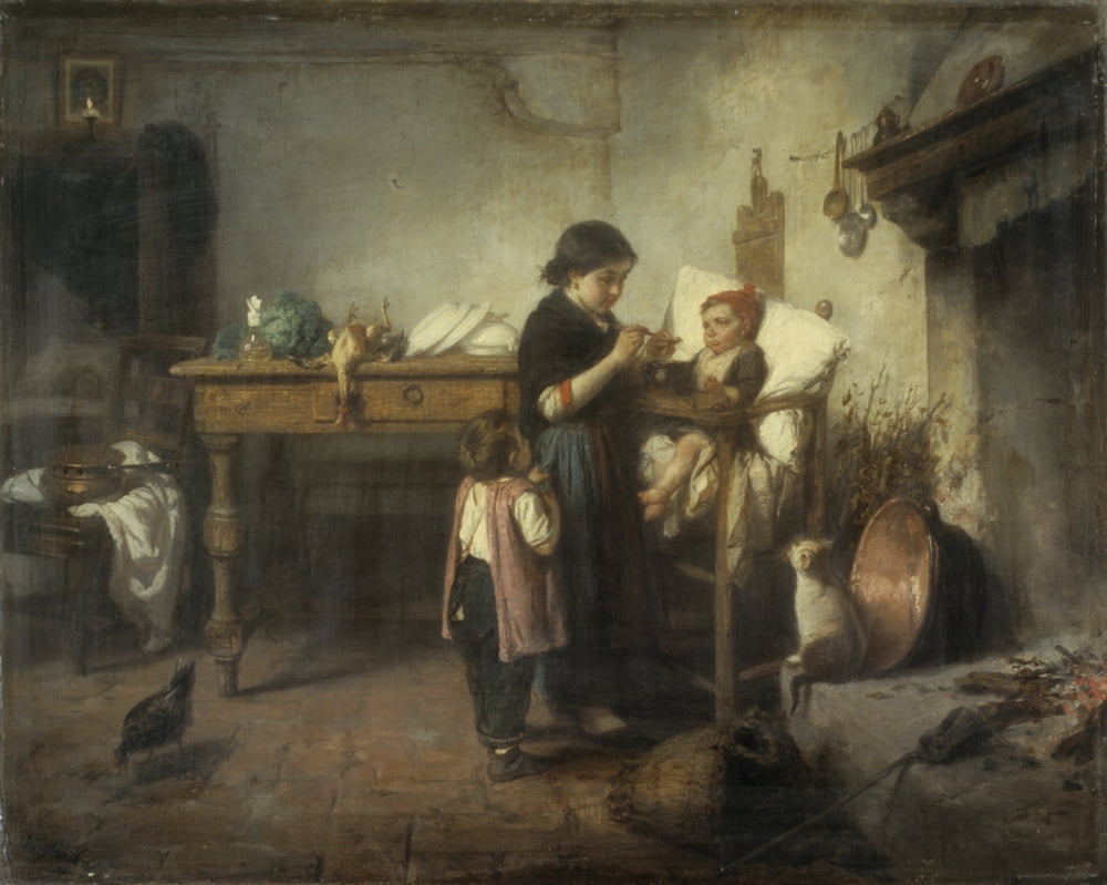 The Older Sister Taking The Place Of The Mother Canvas Art -  (24 x 18)