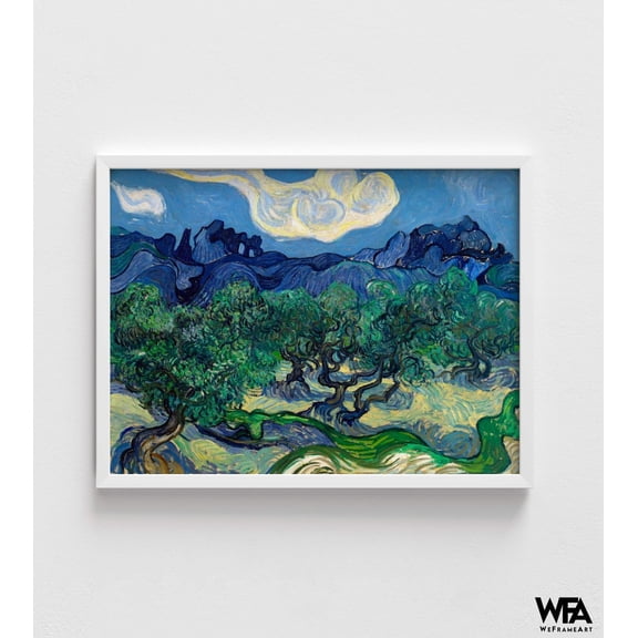 The Olive Trees by Vincent Van Gogh, Framed Van Gogh Oil Painting Print, Van Gogh Trees Print, Van Gogh Style Print, Framed Wall Art