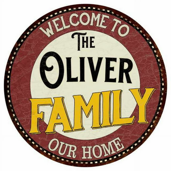 The Oliver Family 14" Round Metal Sign Kitchen Game Room Decor 100140038249