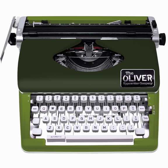 The Oliver Typewriter Company Timeless Manual Typewriter, Olive/Dark Green Top