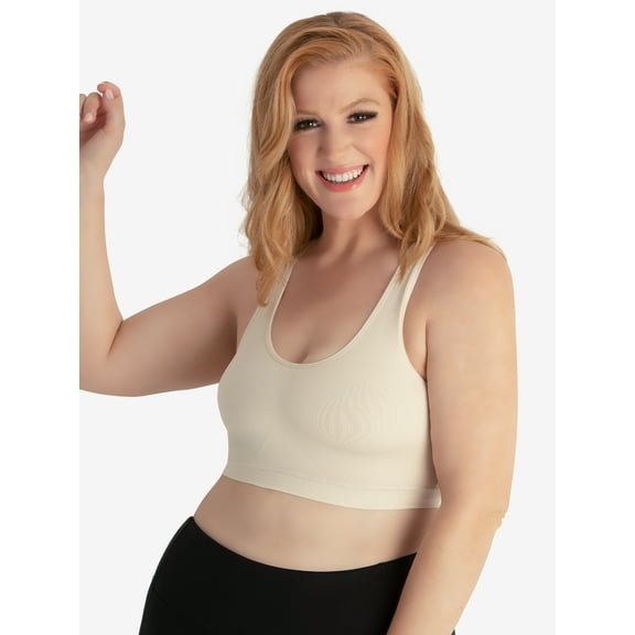 Leading Lady, The Olivia, Full Support Sports Bra, Seamless, Wireless, Removable Pads, Longline Band, Tank Style Bra, Moisture Wicking (Women's & Women's Plus)