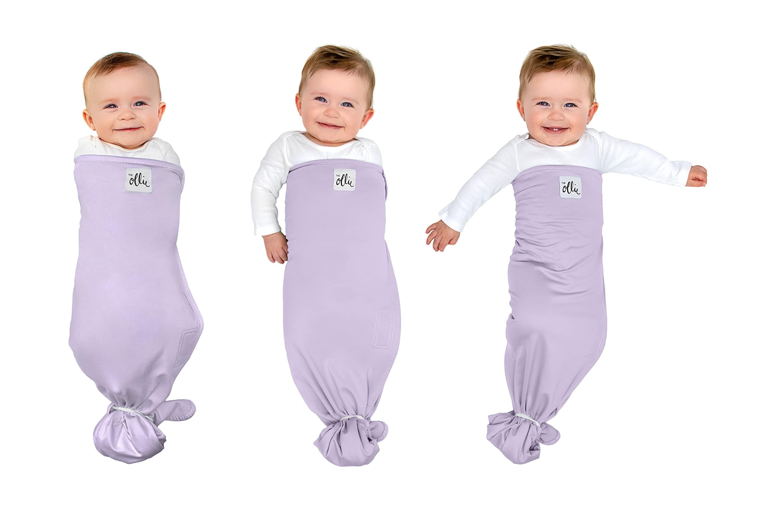 The Ollie Swaddle -- Helps to Reduce The Moro (Startle) Reflex -- Made from a Custom Designed Moisture-Wicking Material (Lavender)