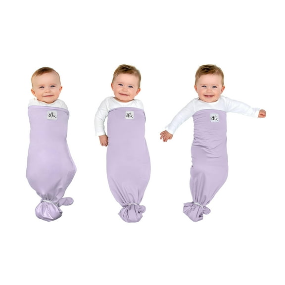 The Ollie Swaddle -- Helps to Reduce The Moro (Startle) Reflex -- Made from a Custom Designed Moisture-Wicking Material (Lavender)