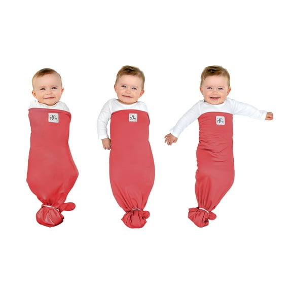 The Ollie Swaddle - Moisture-Wicking Sleep Sack, Calms Moro Reflex, 0.8 TOG, 5-17 lbs (Sunset)