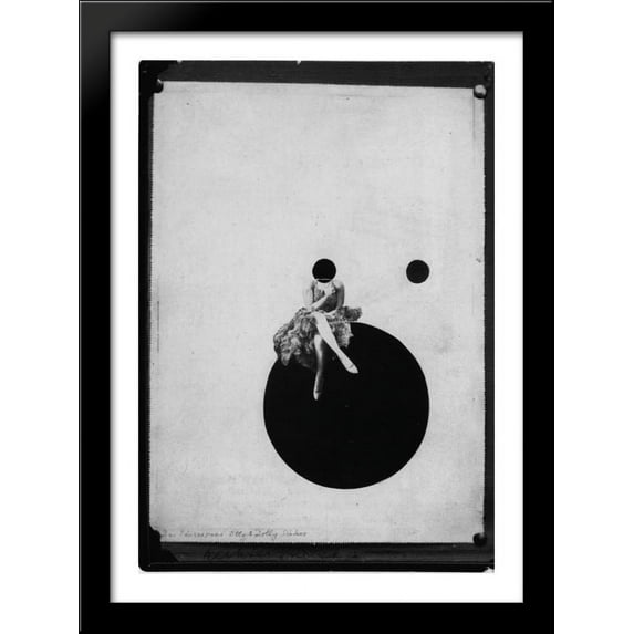 The Olly and Dolly Sisters 28x40 Large Black Wood Framed Print Art by Laszlo Moholy-Nagy