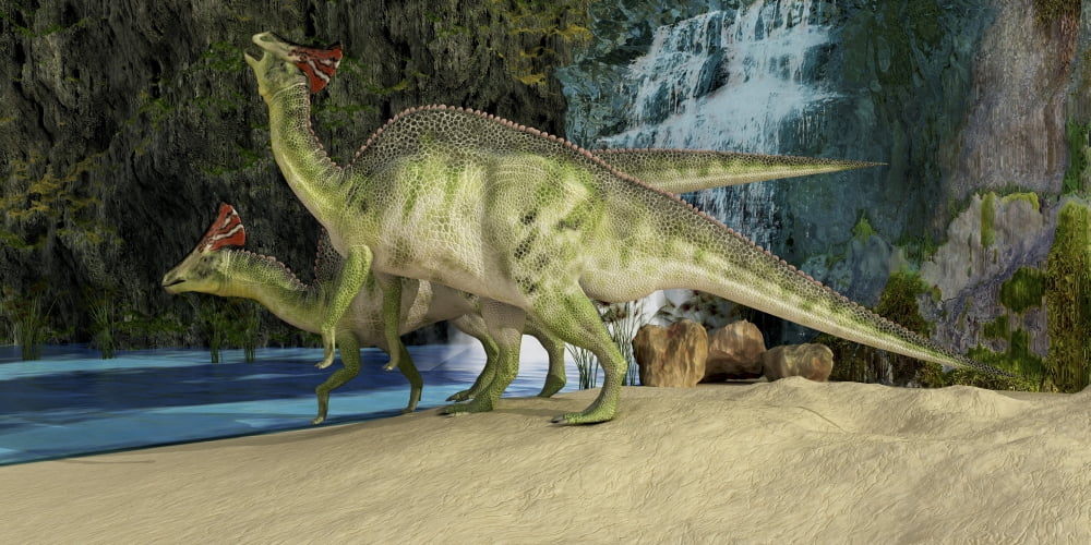 The Olorotitan a duckbilled dinosaur from the Late Cretaceous Canvas Art - Corey FordStocktrek Images (40 x 20)