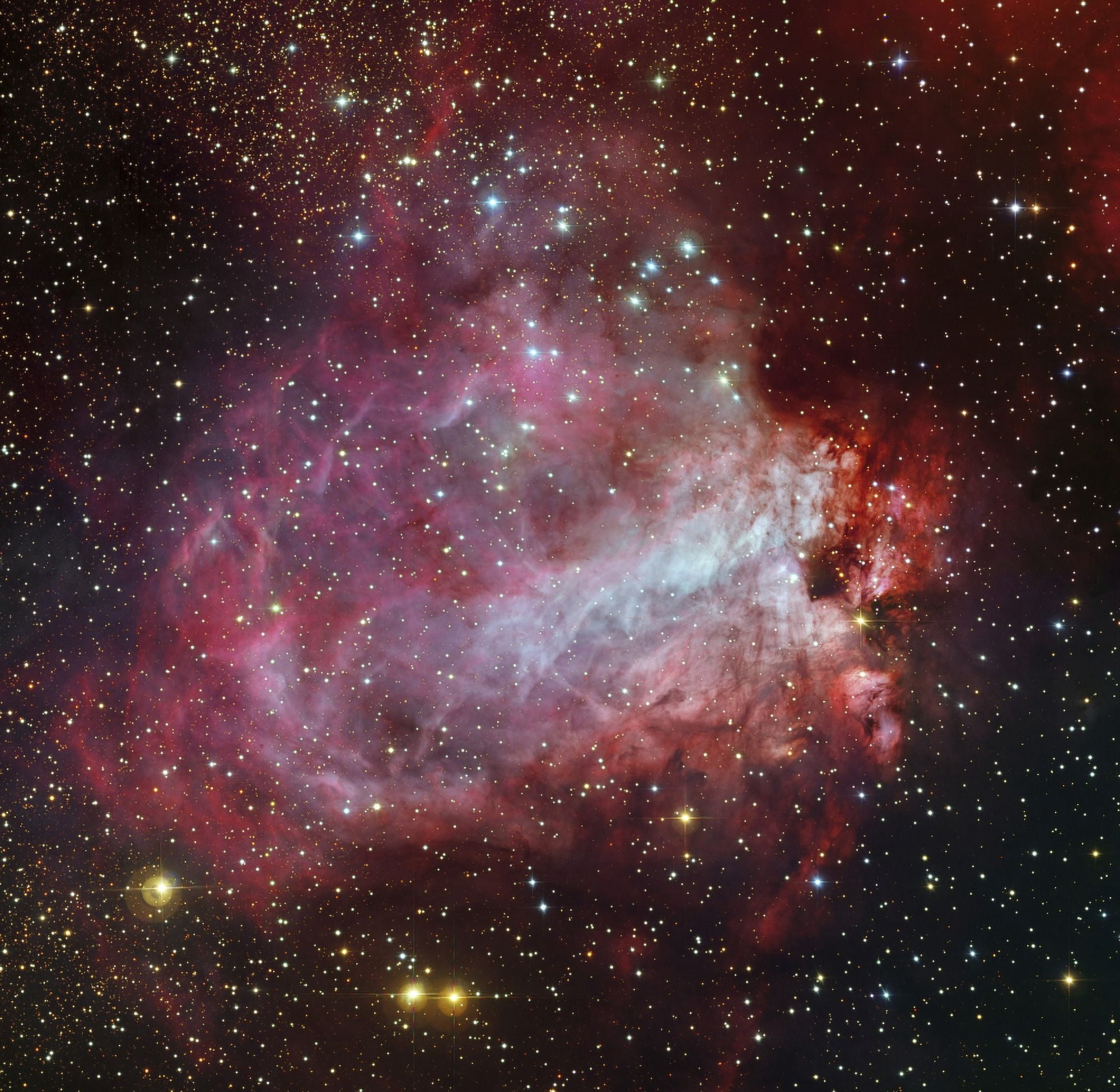 The Omega Nebula in the constellation Sagittarius Canvas Art - Roberto ColombariStocktrek Images (28 x 28)