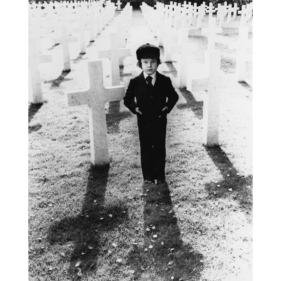 The Omen Harvey Stephens Spooky Image In Graveyard As Damien Horror 24x36 Classic Hollywood Poster