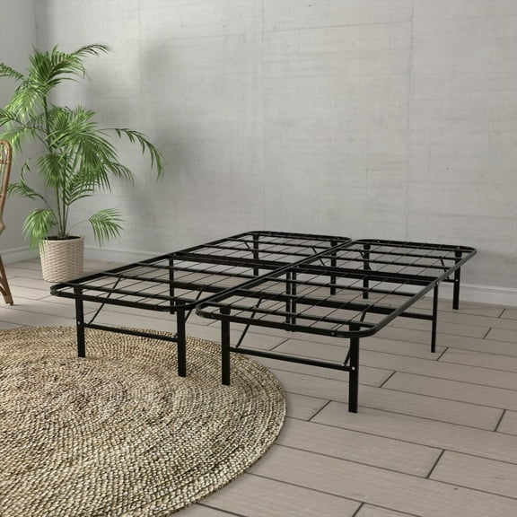 The Omne Steel Black King Platform - Heavy-Duty Steel, 14-in Elevated, No Box Spring