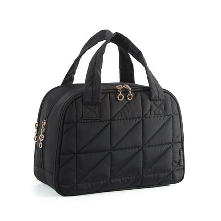 Bagsmart Unisex Large Size Travel Toiletry Bag with Handle, Wide-Open Makeup Cosmetic Bag for Travel Toiletries, Organizer for Women and Men, Black