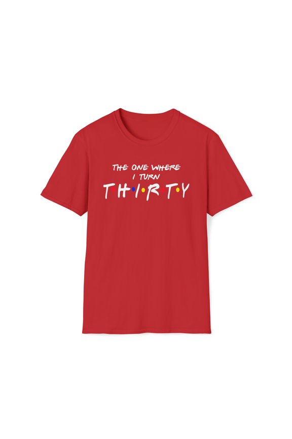 The One Where I Turn Thirty, Gildan Unisex T-Shirt, Graphic Tee, S-3XL