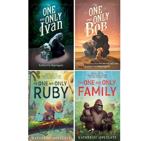 The One and Only Series 4 Book Collection Set by Katherine Applegate The One and Only Ivan, Bob, Ruby & Family | Childrens Fiction Bundle