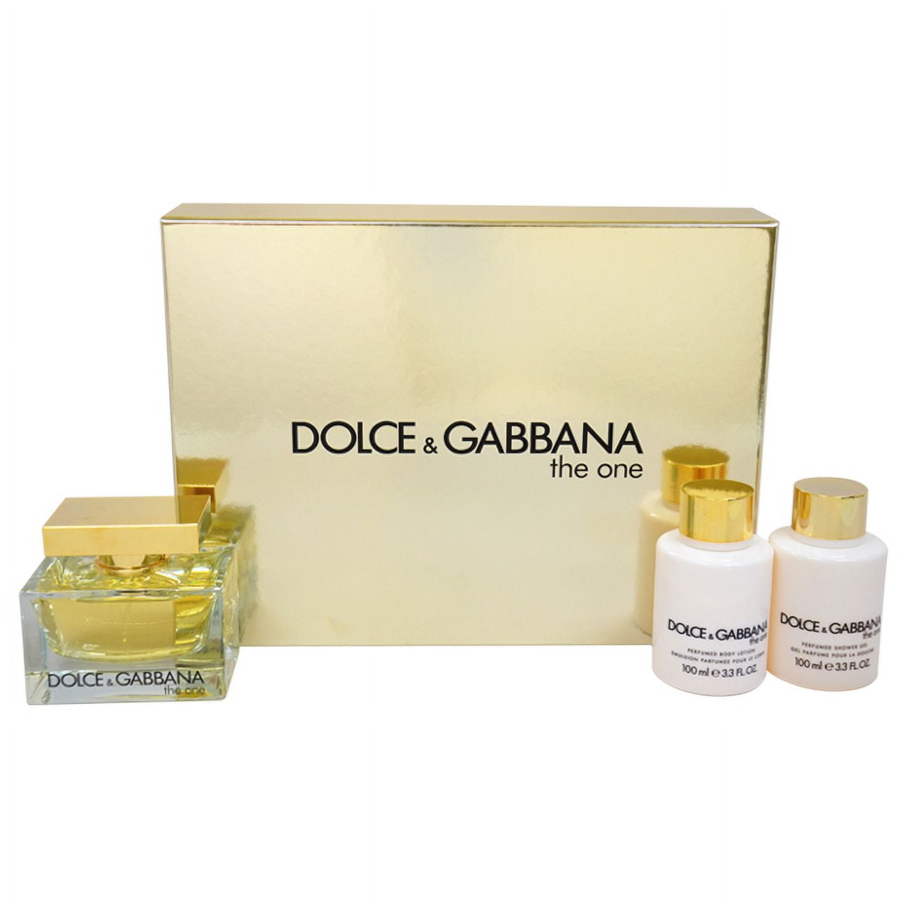 The One by Dolce & Gabbana for Women 3 Pc Gift Set 2.5oz EDP Spray, 3.4oz Perfumed Body Lotion