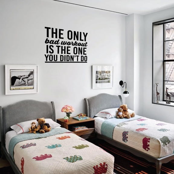 The Only Bad Workout Quote Fitness Workout Success Motivation Quotes Wall Decals Healthy Lifestyle for Girls Boys Gym Home Sports Room Decor Vinyl Wall Art Stickers Decoration Size (8x10 inch)