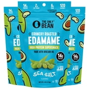 The Only Bean - Crunchy Roasted Edamame Beans (Sea Salt) - Keto Snacks (2g Net) - High Protein Healthy Snacks (14g Protein) - Low Carb, Gluten-Free Snack, Vegan Food - 4 oz (3 Pack)