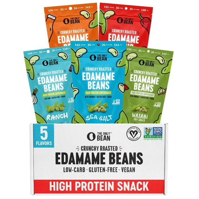 The Only Bean Crunchy MMF7 Roasted Edamame Bean Snacks (5 Flavors