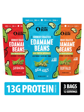 The Only Bean Crunchy Roasted Edamame Beans, 4 oz (3 Pack)