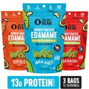 The Only Bean Crunchy Dry Roasted Edamame Beans (Variety Pack), Low Carb Keto Healthy Snacks For Adults and Kids, Fiber Protein Snacks, Diabetic Snacks, 4 oz (3 Pack)