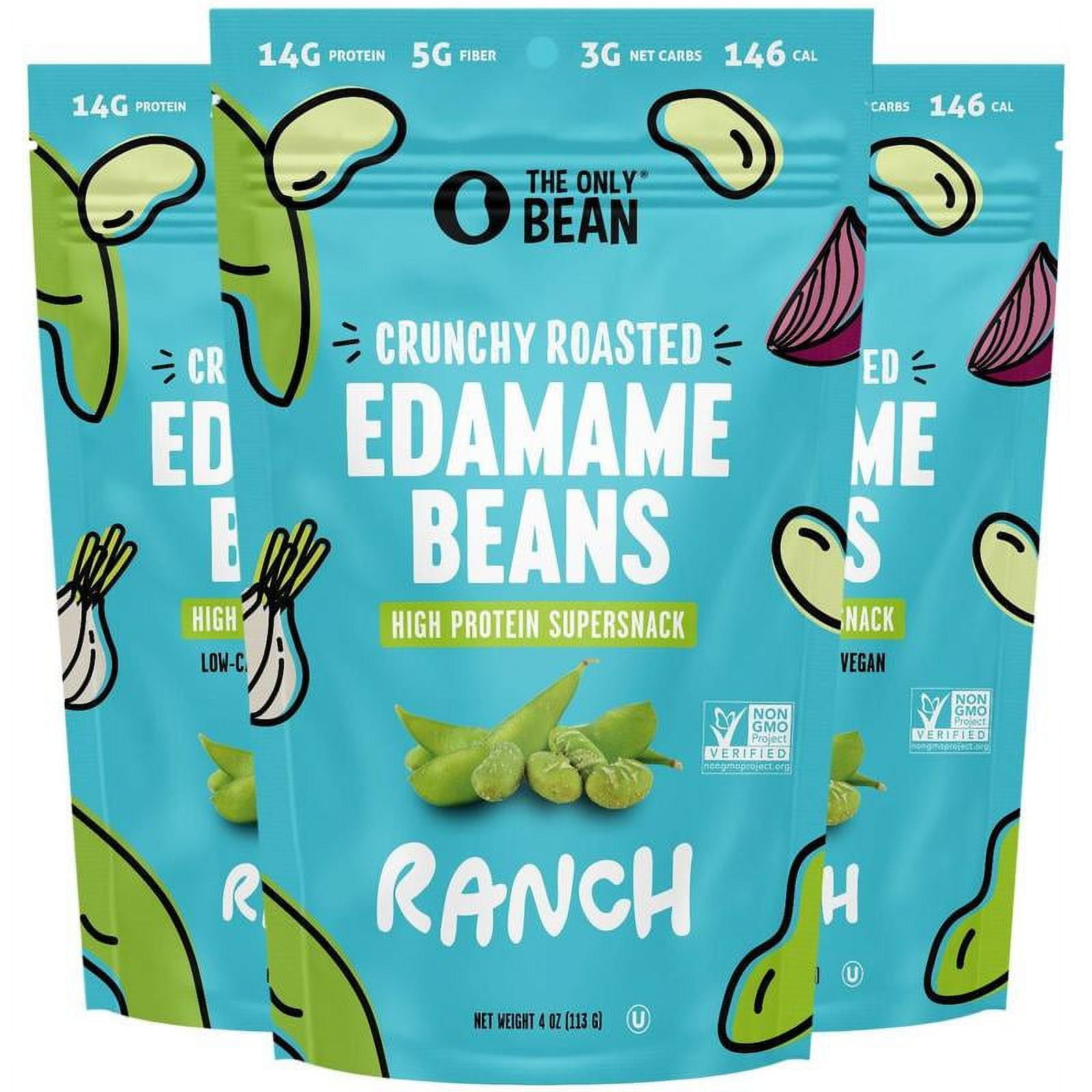 The Only Bean Crunchy Roasted Edamame Beans (Ranch) Keto Snack