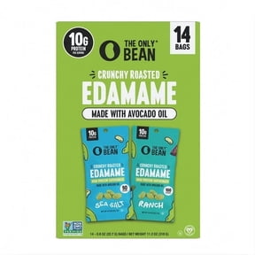 The Only Bean Edamame Beans, 0.8 oz Packs, 14-Pack Crunchy Roasted Snack, High Protein