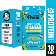 The Only Bean Crunchy Dry Roasted Edamame Snacks (Sea Salt), Keto Snack Food, High Protein (11g) Healthy Snacks, Low Carb Gluten Free Office Vegan Food 100 Calorie Snack Pack, 0.9oz 10 Pack
