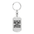 thumbnail image 1 of The Only Bible White Stainless Steel or 18k Gold Premium Swivel Dog Tag Keychain, 1 of 10