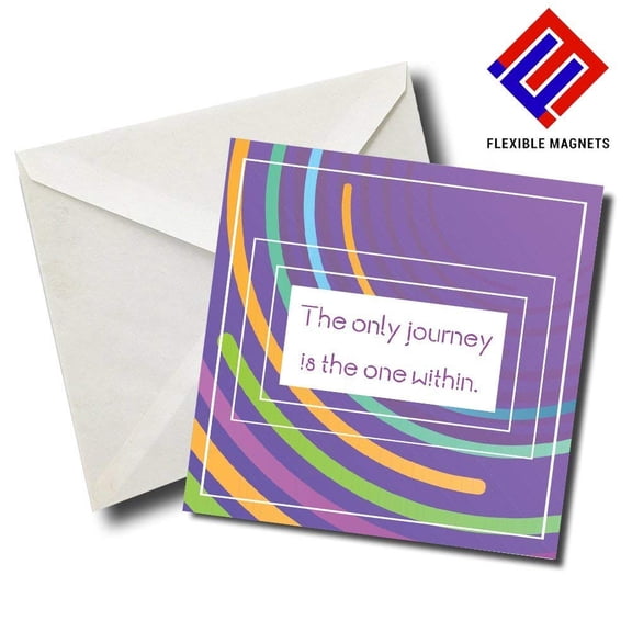 The Only Journey Is The One Within Inspirational Quote Magnet for refrigerator. Great Gift! By Flexible Magnets