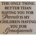 thumbnail image 1 of The Only Thing Better Than Having You For Parents Is My Children Having You For Grandparents Art 15"X15" Vinyl Wall Decal, 1 of 1