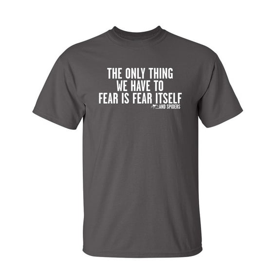 The Only Thing We Have To Fear Is Fear Itself And Spiders Sarcastic Humor Graphic Novelty Funny Tall T Shirt