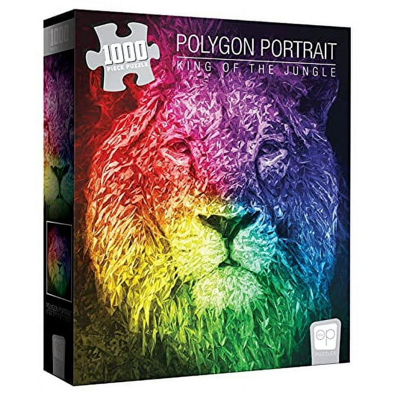 HAPPY☆LESSON The Op Games Polygon Portrait King of The Jungle 1000 Piece