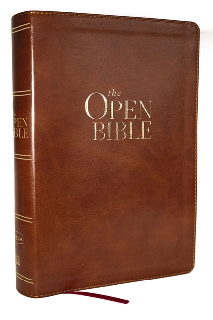 The Open Bible: Read and Discover the Bible for Yourself (Kjv, Brown Leathersoft, Red Letter, Comfort Print), (Hardcover)