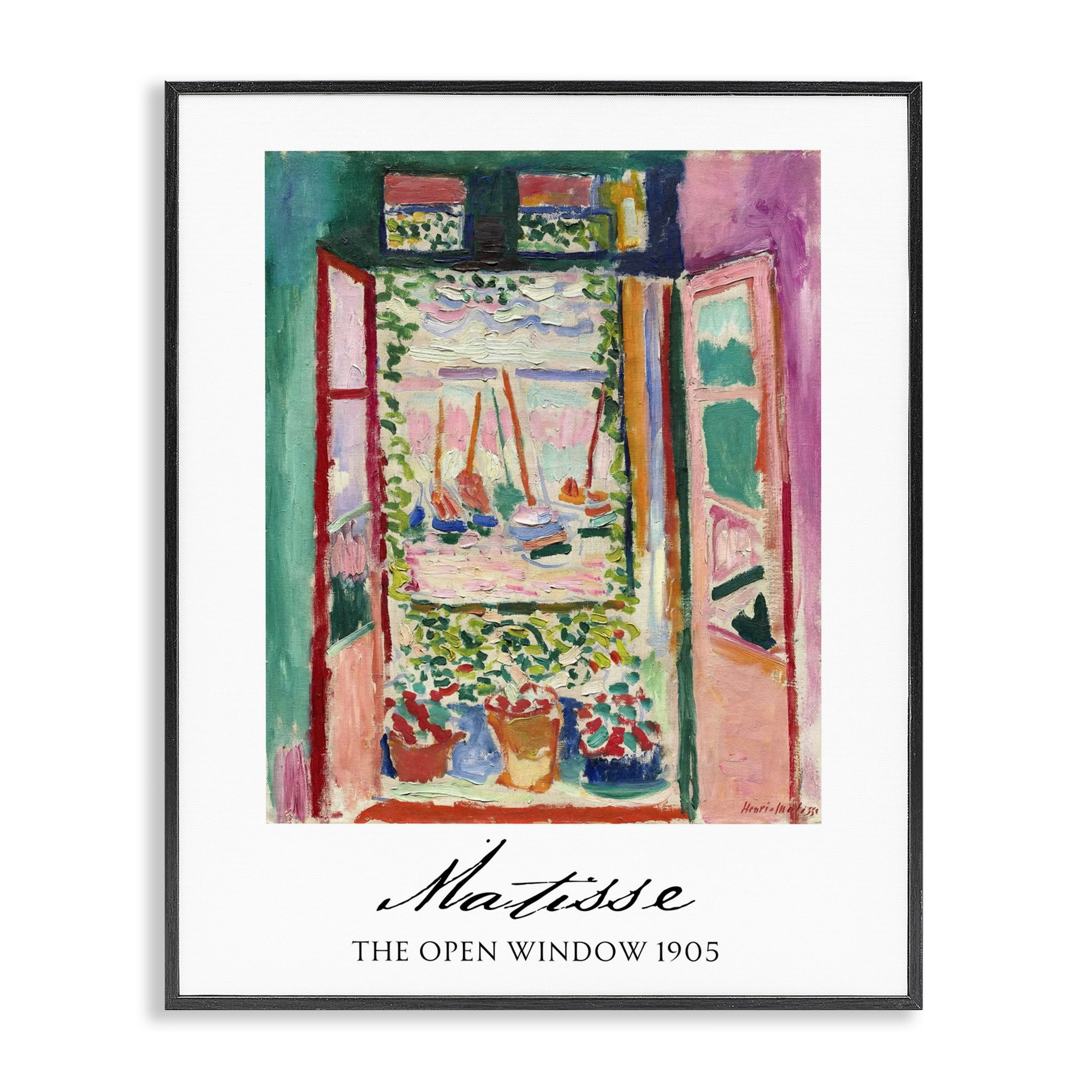 The Open Window Matisse Black Framed Giclee Art, design by Vintage Hustle