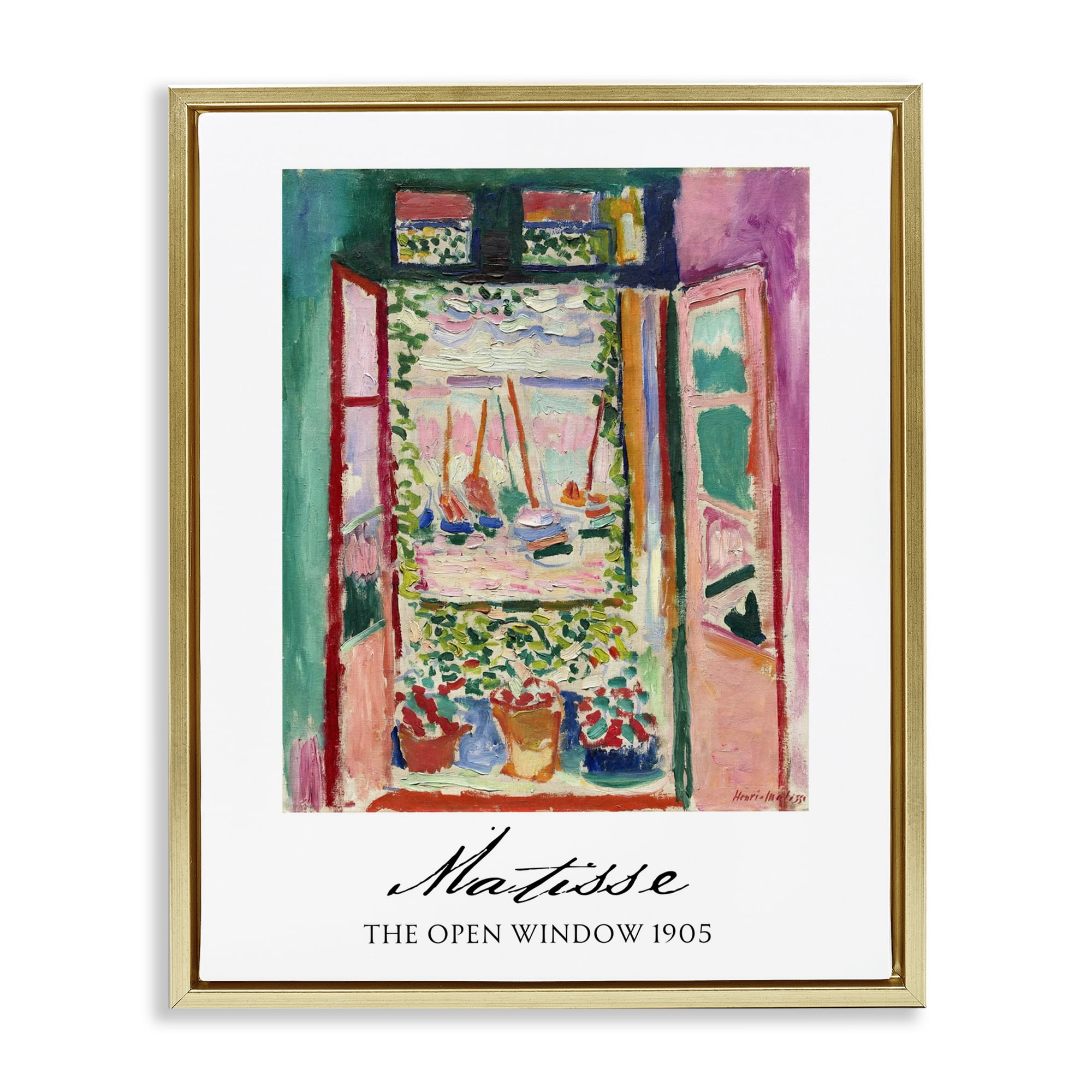 The Open Window Matisse Gold Framed Floater Canvas Wall Art, design by Vintage Hustle
