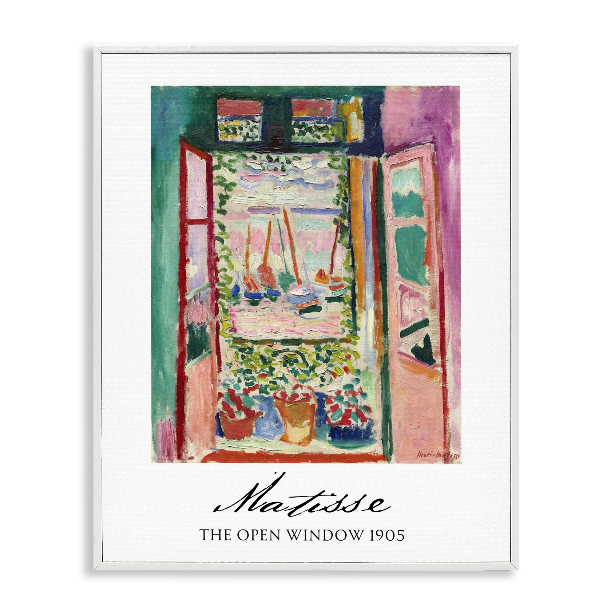 The Open Window Matisse White Framed Giclee Art, design by Vintage Hustle